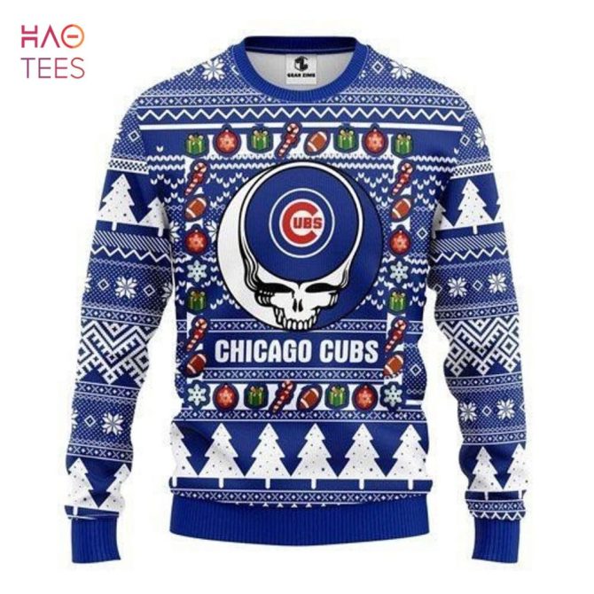 Best Chicago Cubs Grateful Dead Ugly Christmas Ugly Christmas Sweater All Over Print