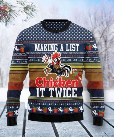 Chicken It Twice Ugly Christmas Ugly Christmas Sweater