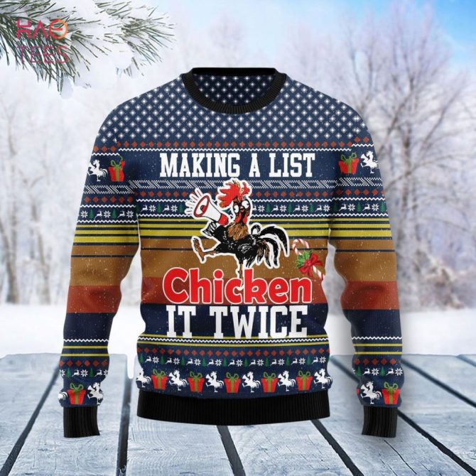 Chicken It Twice Ugly Christmas Ugly Christmas Sweater