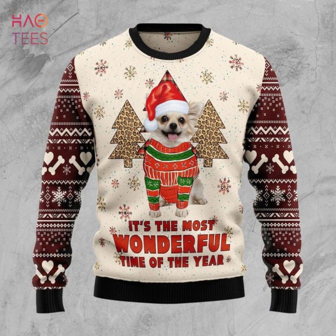Chihuahua The Most Beautiful Time Xmas Ugly Christmas Ugly Christmas Sweater