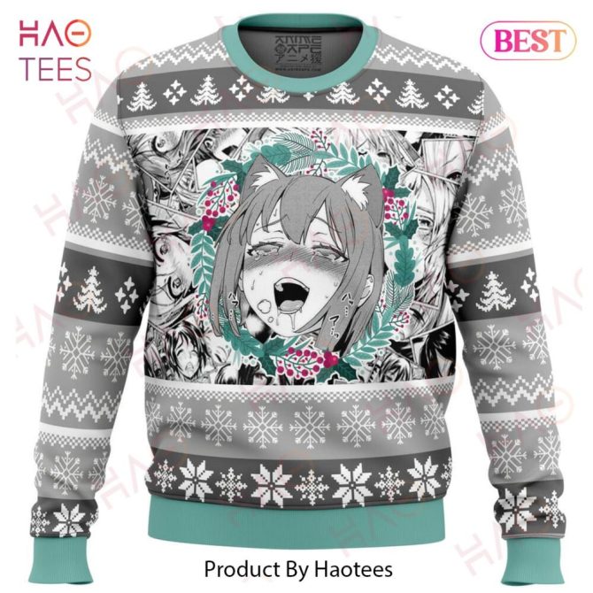 Christmas Anime Ahegao Ugly Christmas Ugly Christmas Sweater