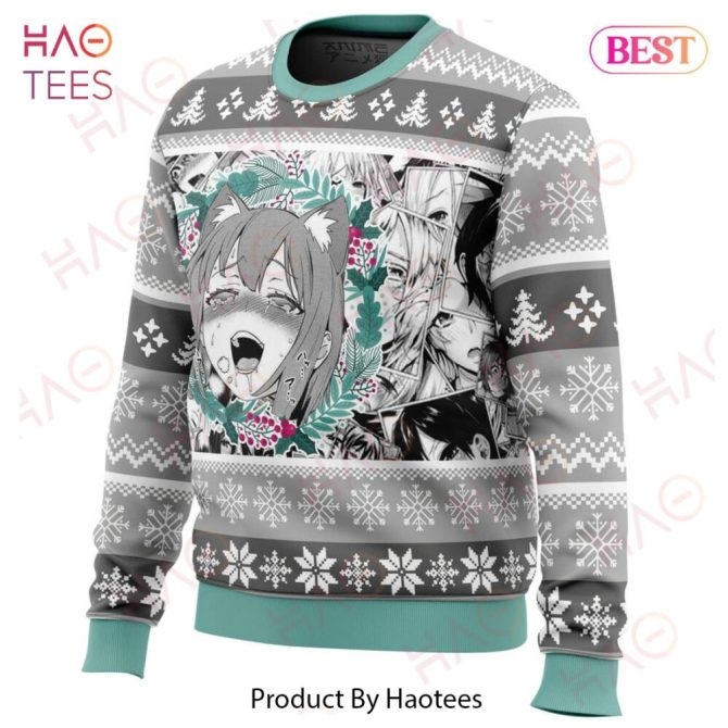 Christmas Anime Ahegao Ugly Christmas Ugly Christmas Sweater - Image 2