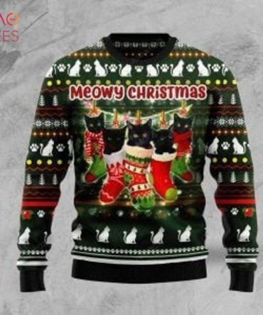Best Christmas Black Cat Socks Ugly Christmas Ugly Christmas Sweater All Over Print