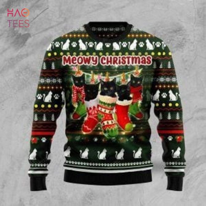 Best Christmas Black Cat Socks Ugly Christmas Ugly Christmas Sweater All Over Print