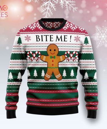 Christmas Cookies Bite Me Ugly Christmas Ugly Christmas Sweater