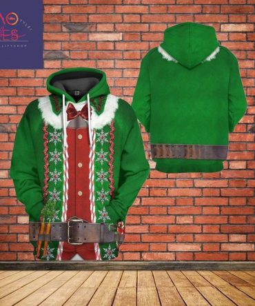 Best Christmas Elf Costume 3D All Over Print Hoodie Zip-Up Hoodie