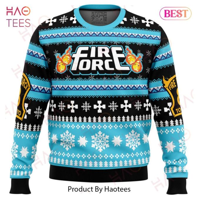 Christmas Flame Fire Force Ugly Christmas Ugly Christmas Sweater