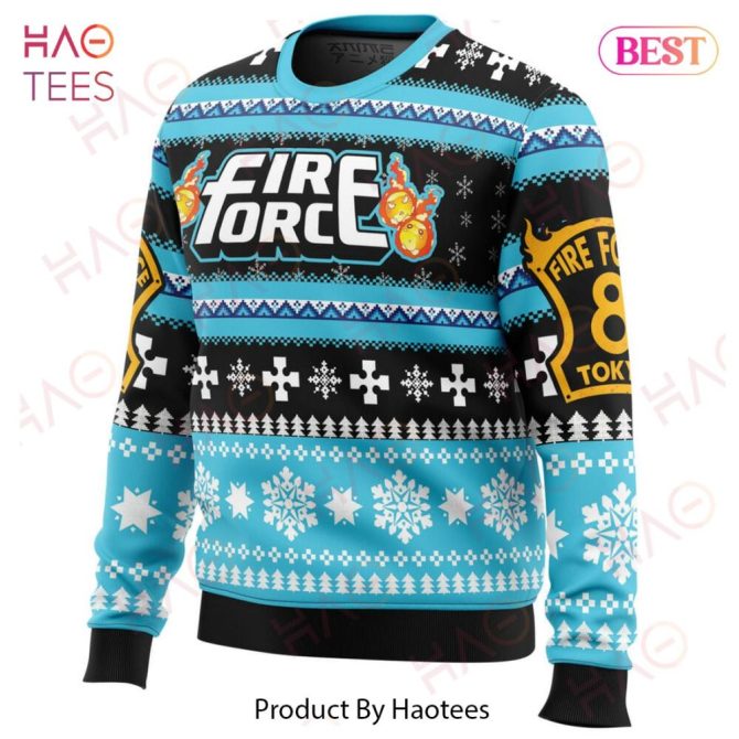 Christmas Flame Fire Force Ugly Christmas Ugly Christmas Sweater - Image 2