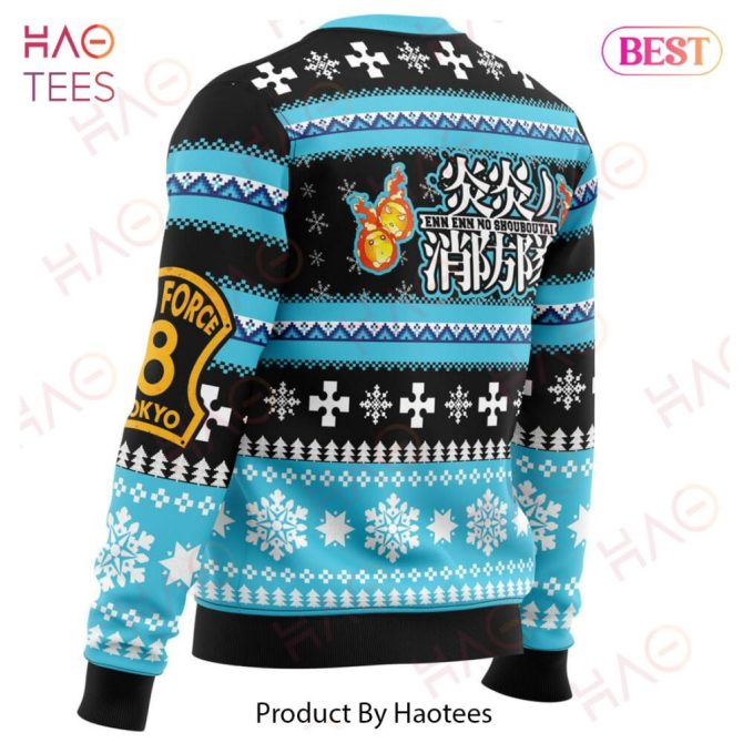Christmas Flame Fire Force Ugly Christmas Ugly Christmas Sweater - Image 3