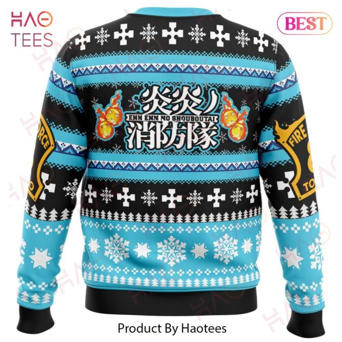 Christmas Flame Fire Force Ugly Christmas Ugly Christmas Sweater - Image 4