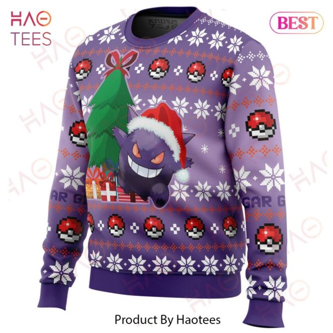 Christmas Gengar Pokemon Ugly Christmas Ugly Christmas Sweater - Image 2