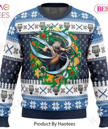 Christmas Hashibira Inosuke Demon Slayer Ugly Christmas Ugly Christmas Sweater