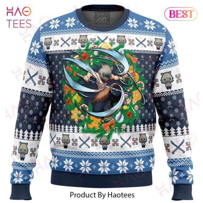 Christmas Hashibira Inosuke Demon Slayer Ugly Christmas Ugly Christmas Sweater