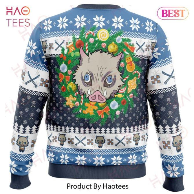 Christmas Hashibira Inosuke Demon Slayer Ugly Christmas Ugly Christmas Sweater - Image 3
