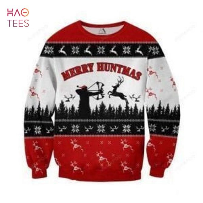 Best Christmas Hunting Ugly Christmas Ugly Christmas Sweater All Over Print Sweatshirt Ugly