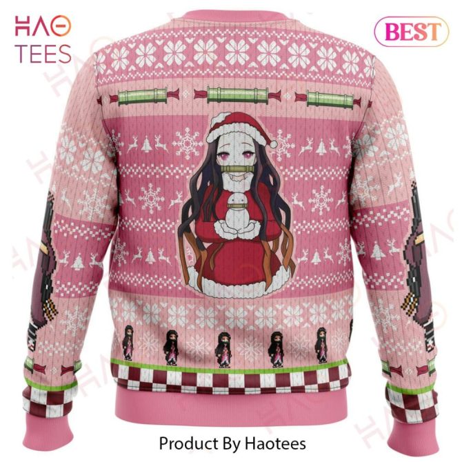 Christmas Nezuko Kamado Demon Slayer Ugly Christmas Ugly Christmas Sweater - Image 4
