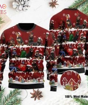 Best Christmas Rottweiler Dog Ugly Christmas Ugly Christmas Sweater All Over Print Sweatshirt