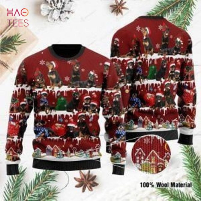 Best Christmas Rottweiler Dog Ugly Christmas Ugly Christmas Sweater All Over Print Sweatshirt