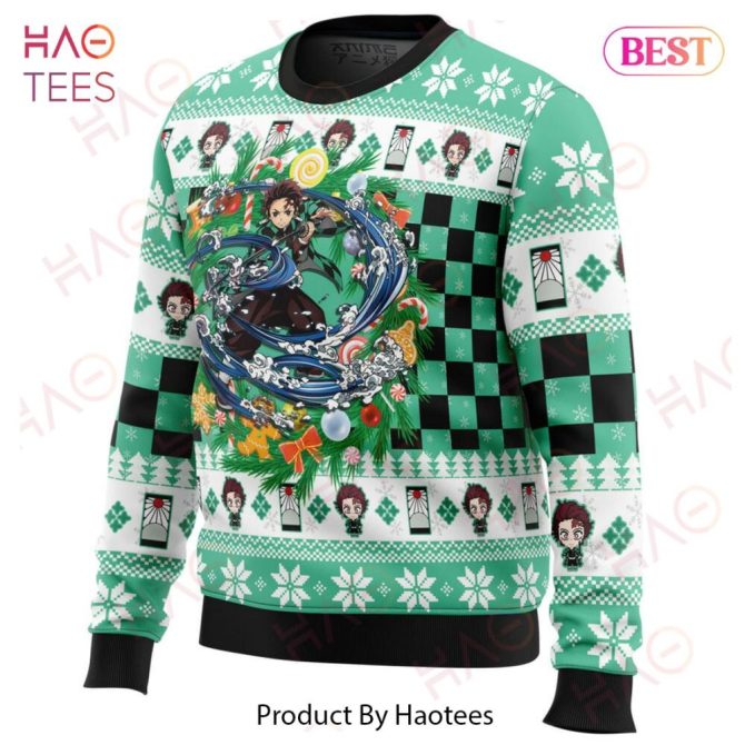 Christmas Tanjiro Kamado Demon Slayer Ugly Christmas Ugly Christmas Sweater - Image 2