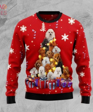 Best Christmas Tree Poodle Ugly Christmas Ugly Christmas Sweater All Over Print Sweatshirt
