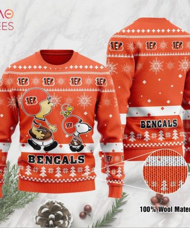 Best Cincinnati Bengals Funny Charlie Brown Peanuts Snoopy Ugly Christmas Ugly Christmas Sweater