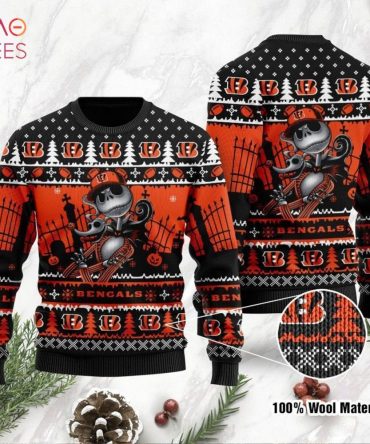 Best Cincinnati Bengals Jack Skellington Halloween Ugly Christmas Ugly Christmas Sweater Ugly Christmas Sweater