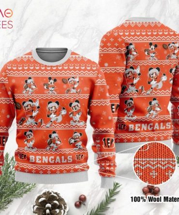 Best Cincinnati Bengals Mickey Mouse Ugly Christmas Ugly Christmas Sweater Ugly Christmas Sweater Christmas
