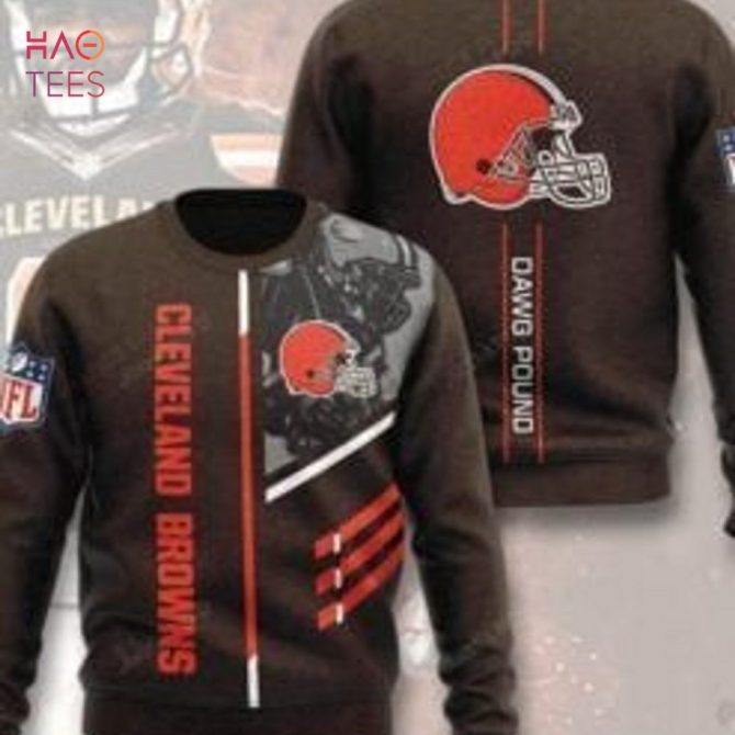 Best Cleveland Browns Ugly Christmas Ugly Christmas Sweater All Over Print Sweatshirt Ugly - Image 2