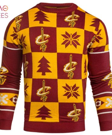 Best Cleveland Cavaliers Patches Nba Ugly Crew Neck Ugly Christmas Sweater By Forever Collectibles