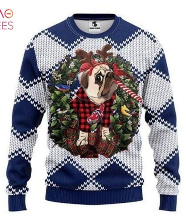 Best Cleveland Indians Pug Dog For Unisex Ugly Christmas Ugly Christmas Sweater All
