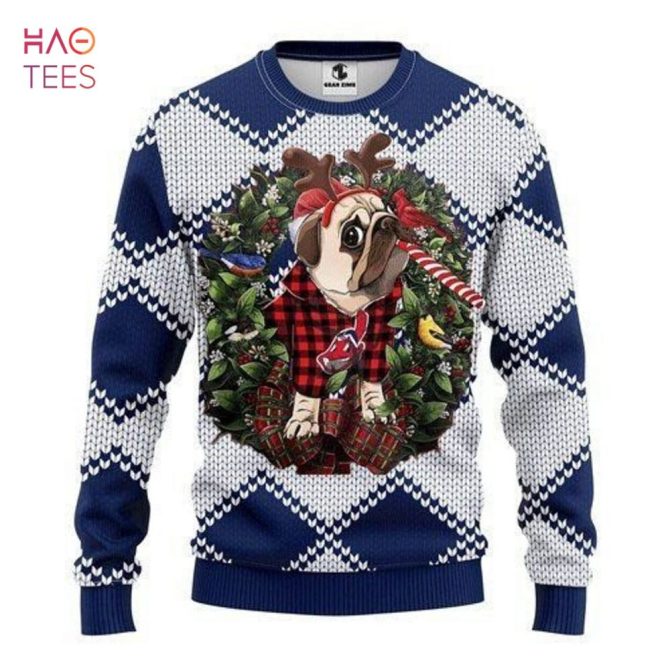 Best Cleveland Indians Pug Dog For Unisex Ugly Christmas Ugly Christmas Sweater All