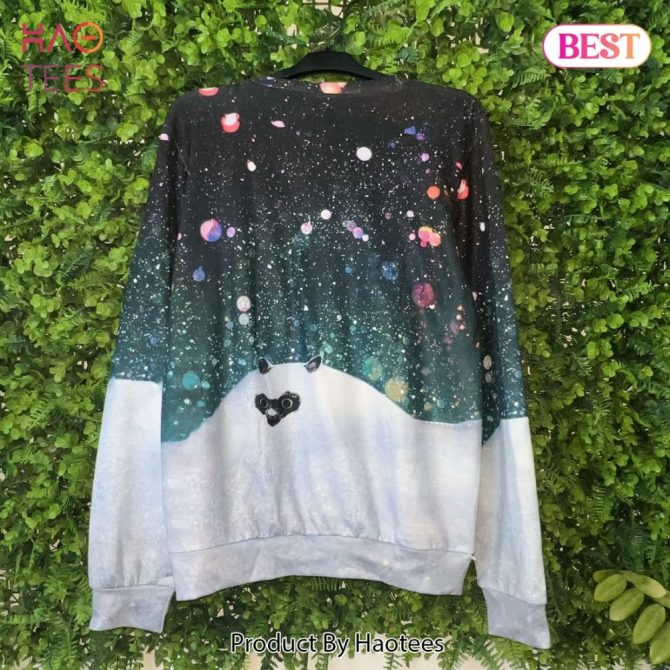 Cosmic Cat Sweatshirt - Bold Graphic Design, Unisex Pullover By Haotees - Image 2