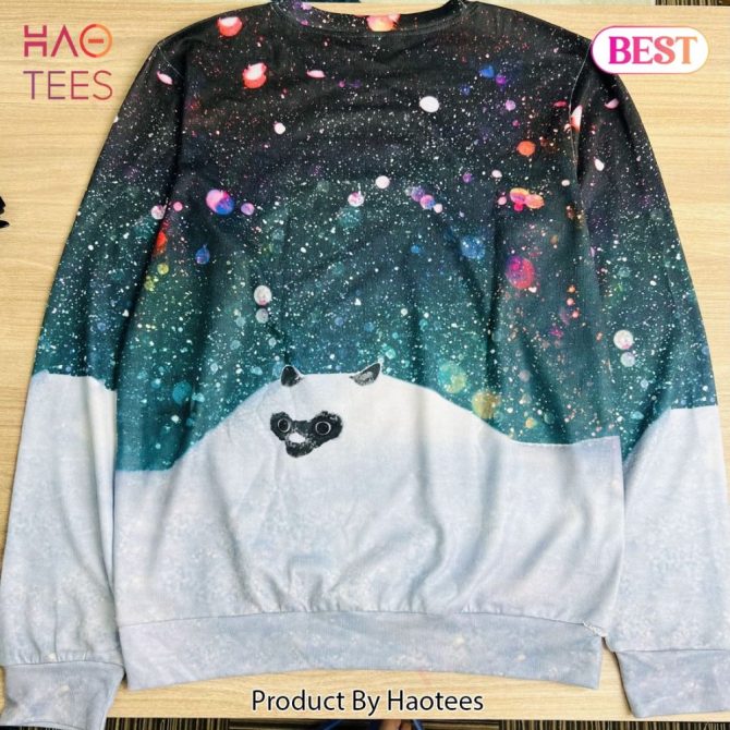 Cosmic Cat Sweatshirt - Bold Graphic Design, Unisex Pullover By Haotees - Image 3