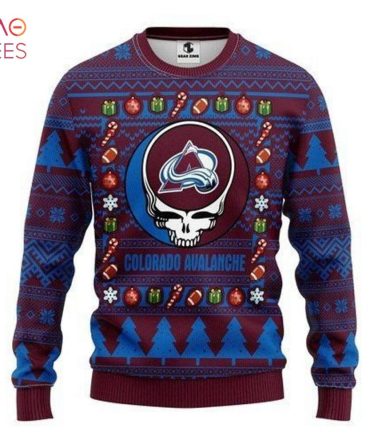 Best Colorado Avalanche Grateful Dead For Unisex Ugly Christmas Ugly Christmas Sweater All
