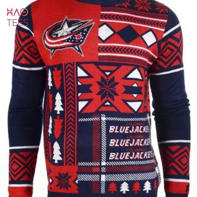 Best Columbus Blue Jackets Nhl Patches Ugly Christmas Sweater