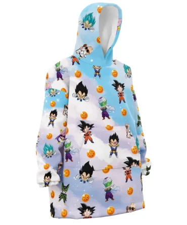 Chibi Dragon Ball Z Pattern Hooded Blanket Hoodie