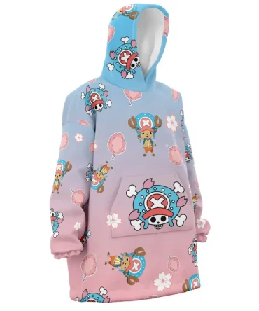 Chopper Pattern One Piece Hooded Blanket Hoodie