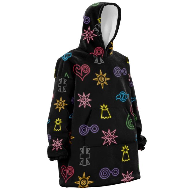 Crest Symbols Digimon Pattern Hooded Blanket Hoodie - Image 3