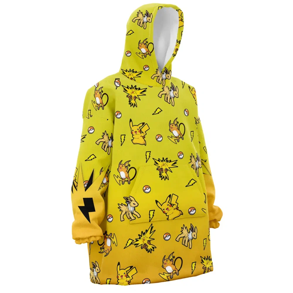 Electric Type Pattern Pokemon Hooded Blanket Hoodie