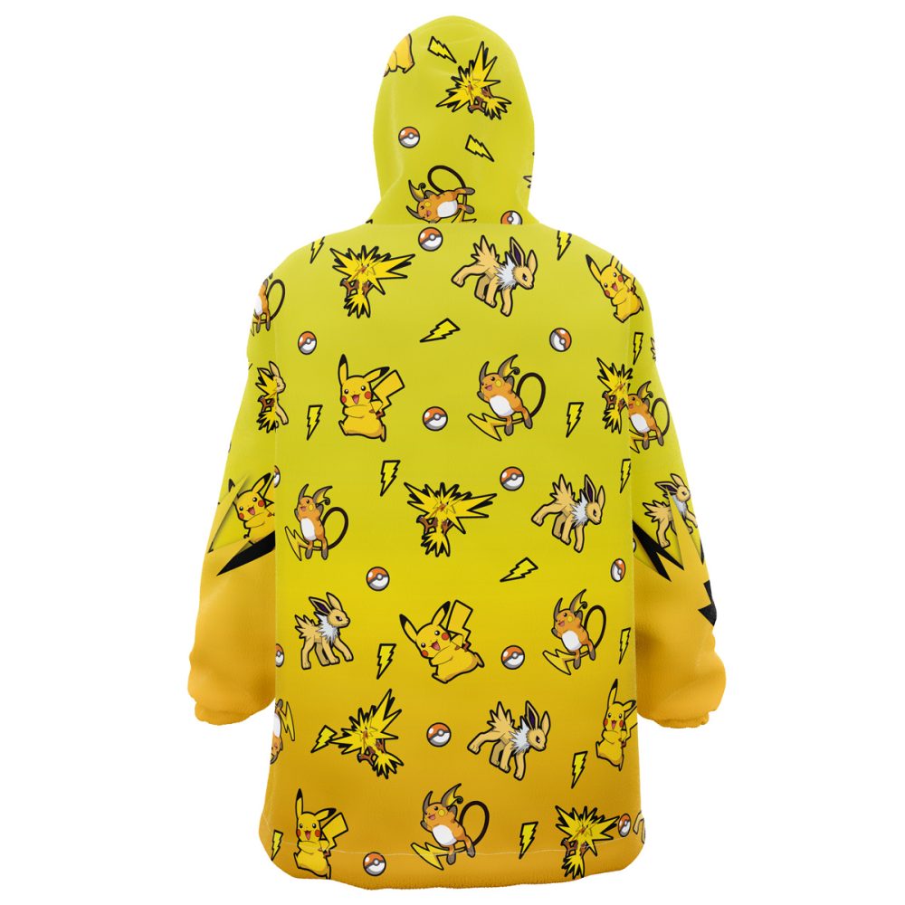 Electric Type Pattern Pokemon Hooded Blanket Hoodie - Image 3