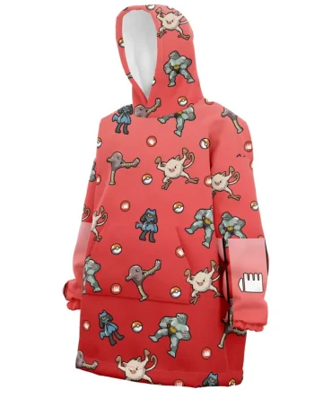 Fighting Type Pattern Pokemon Hooded Blanket Hoodie