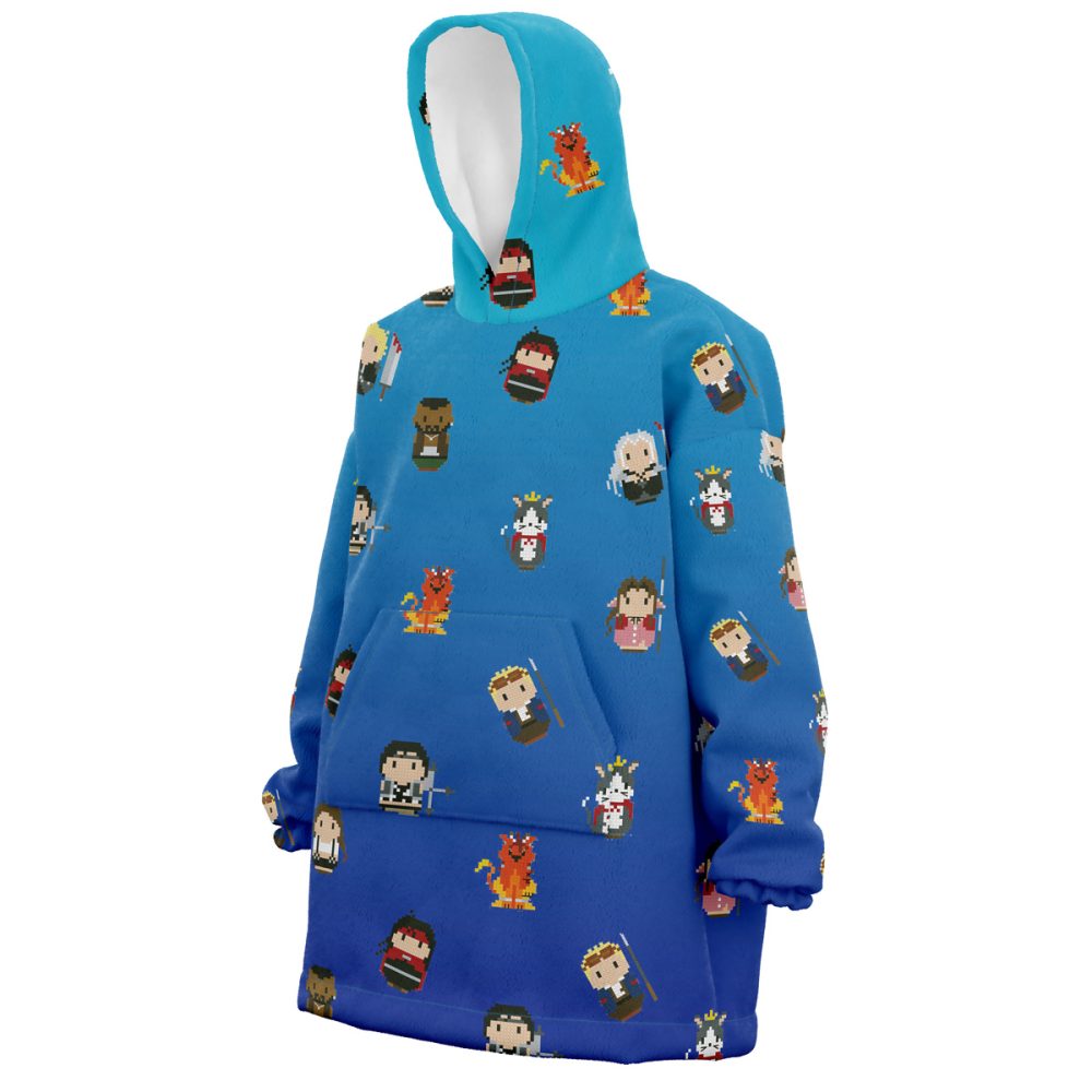 Final Fantasy Vii Pattern Hooded Blanket Hoodie - Image 2