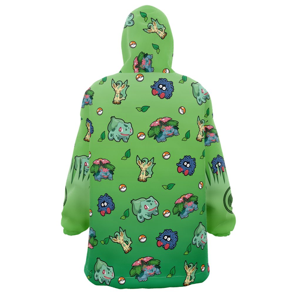 Grass Type Pattern Pokemon Hooded Blanket Hoodie - Image 2