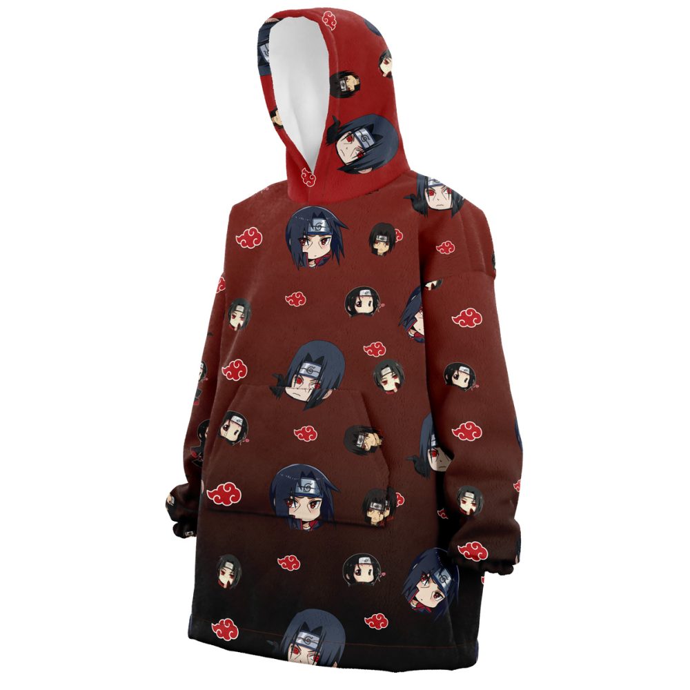 Itachi Uchiha Pattern Hooded Blanket Hoodie - Image 2