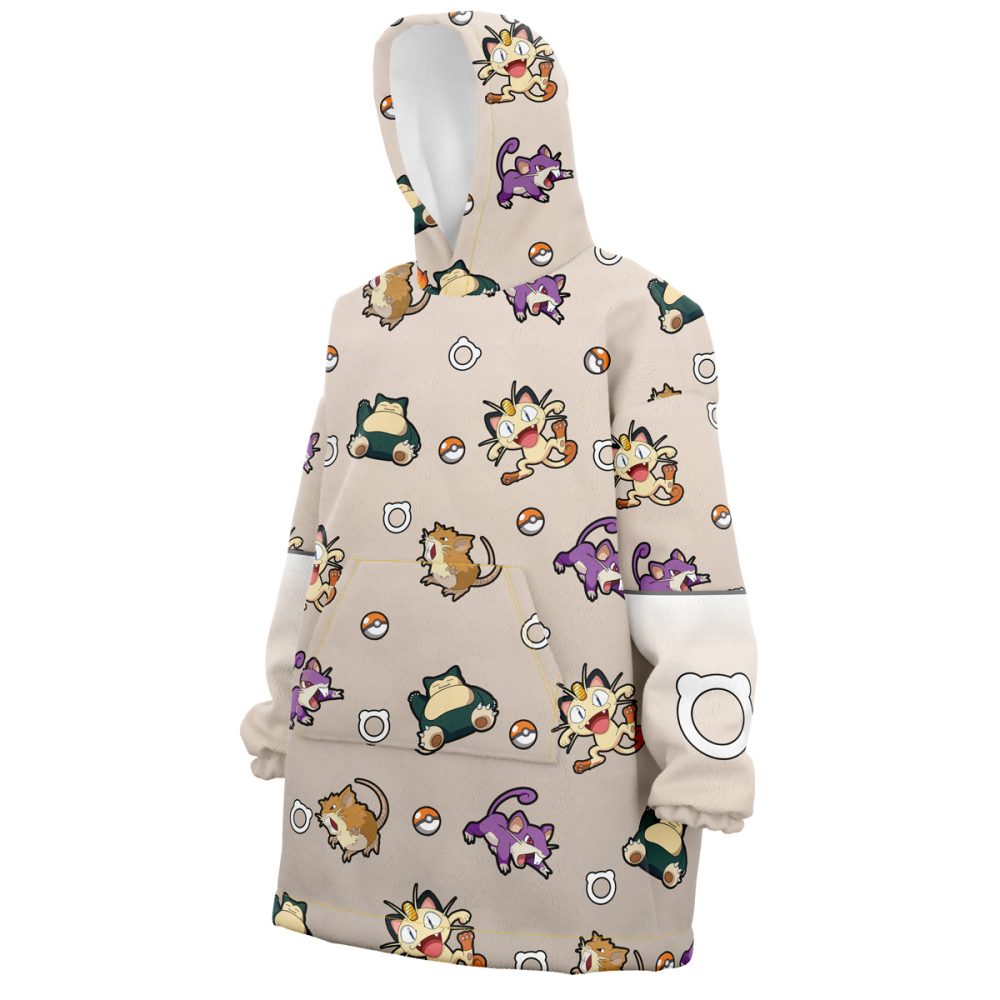 Normal Type Pattern Pokemon Hooded Blanket Hoodie - Image 2