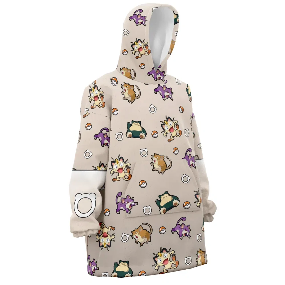 Normal Type Pattern Pokemon Hooded Blanket Hoodie