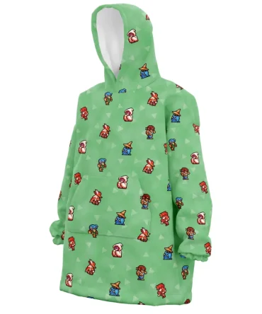 Original Final Fantasy Pattern Hooded Blanket Hoodie