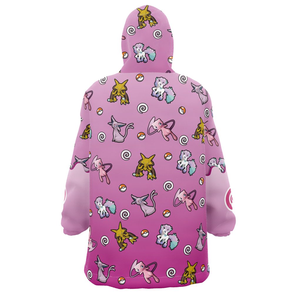 Psychic Type Pattern Pokemon Hooded Blanket Hoodie - Image 3