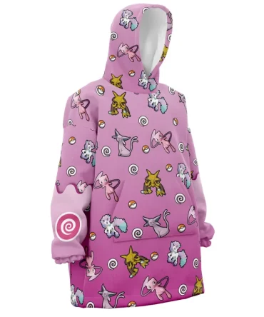 Psychic Type Pattern Pokemon Hooded Blanket Hoodie