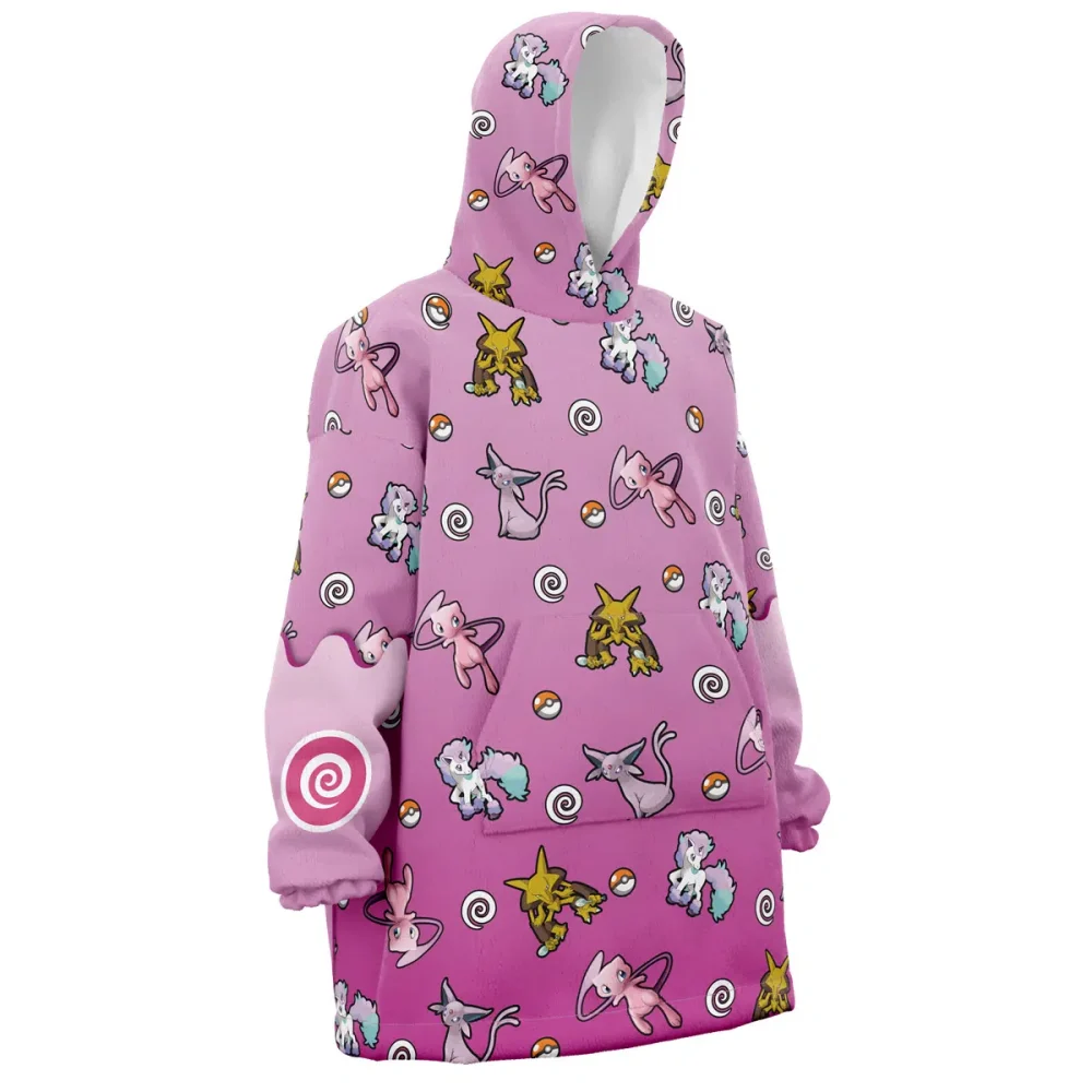 Psychic Type Pattern Pokemon Hooded Blanket Hoodie